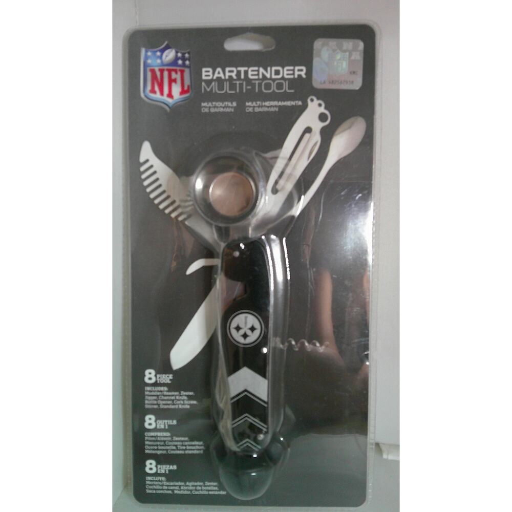 NFL Pittsburgh Steelers Bartender Multi-Tool 8-in-1 Bar Set